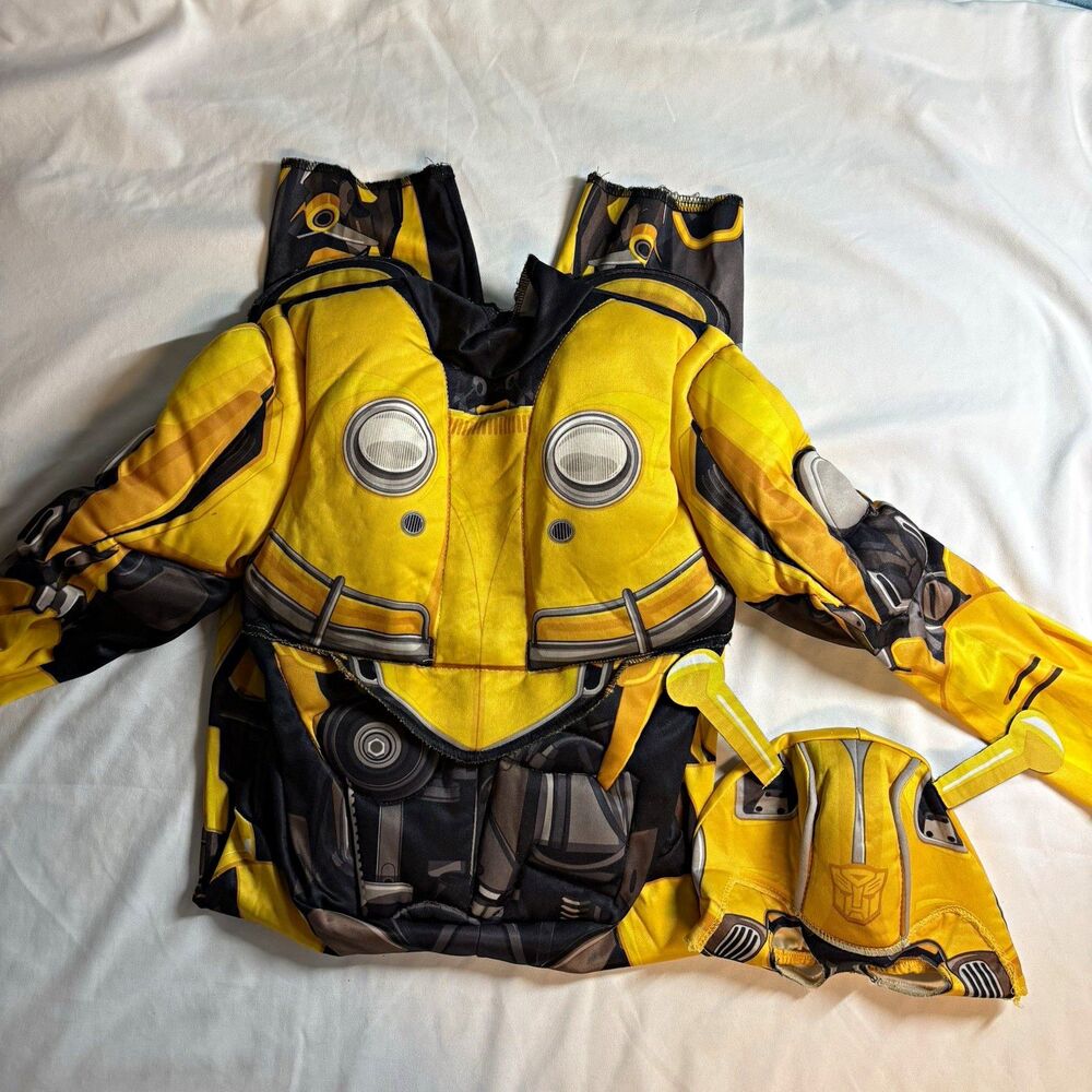 Transformers Bumblebee Yellow/Black Padded Costume Jumpsuit w/Mask size 3T/4T